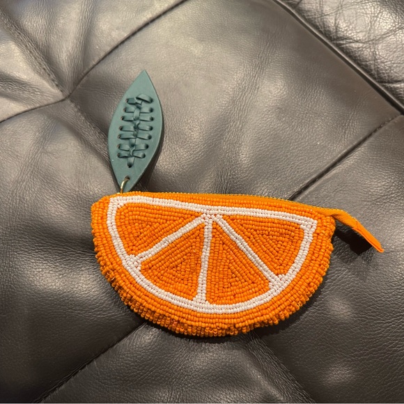 Orange Beaded Citrus Coin Purse - Picture 2 of 8